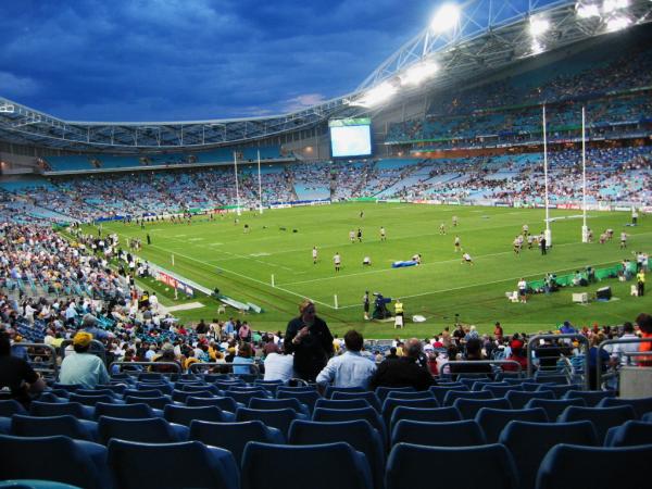 Telstra Stadium during warm up